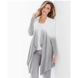 Barefoot Dreams White and Gray Ombre Cardigan